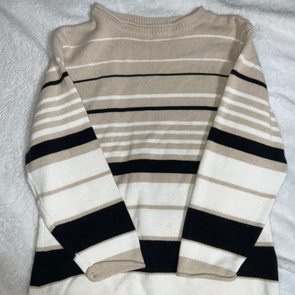 Women's Colorblock‎ Striped Crewneck Pullover Sweater